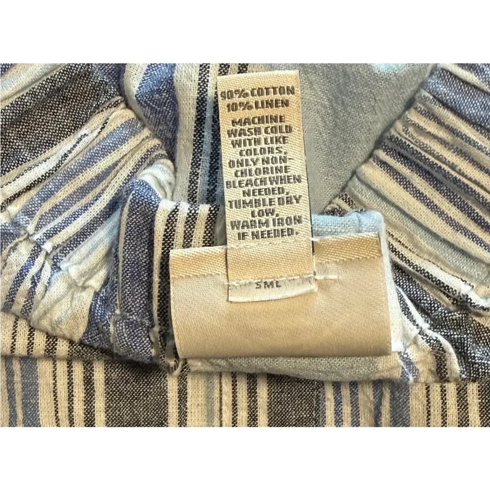 NWT Cottagecore St. John’s Bay Linen Striped Button Skirt XXL